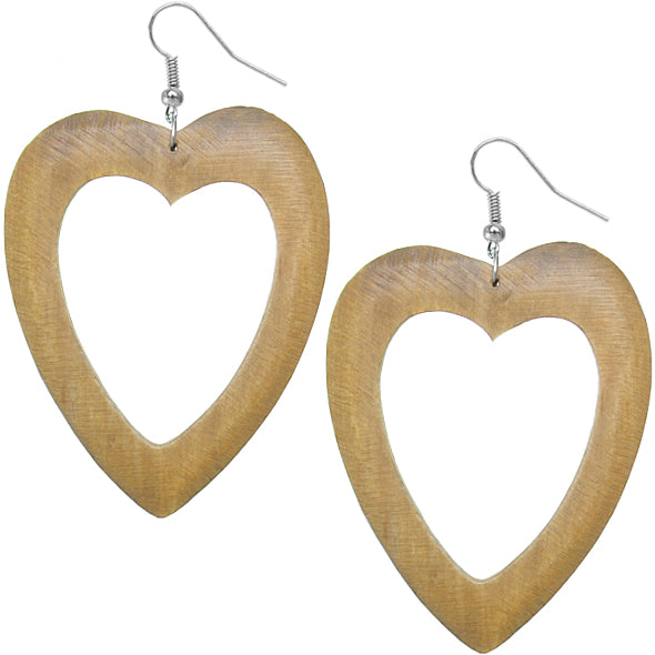 Tan Color Heart Earrings