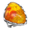 Orange Side Triangle Large Stone Adjustable Ring