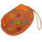 Orange Multicolor Faux Leather Wristlet Coin Purse