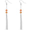 Orange Beaded Fireball Chain Earrings