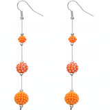 Orange Beaded Fireball Gradual Drop Earrings