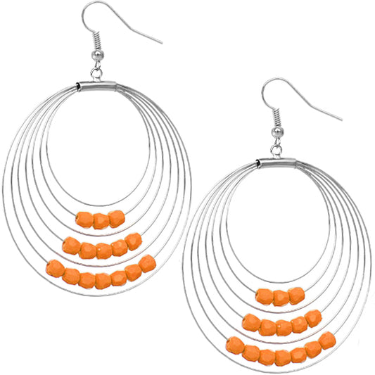 Orange Bead Hoops