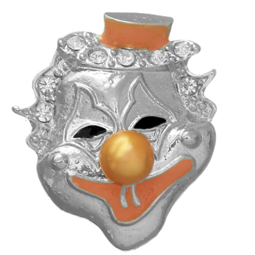 Orange Bead Rhinestone Clown Adjustable Ring