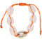 Orange Cowrie Sea Shell Adjustable Bracelet