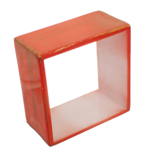 Orange Square Block Textured Bangle Bracelet