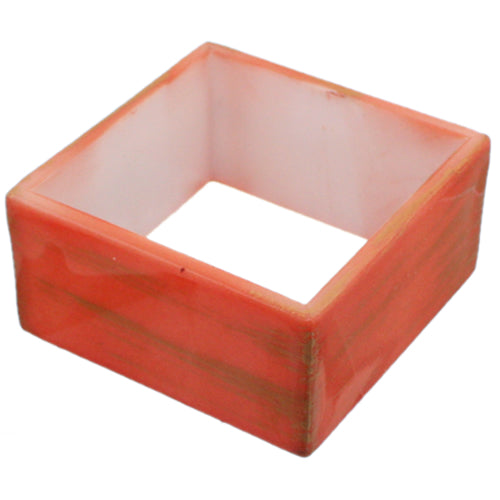 Orange Square Block Textured Bangle Bracelet