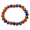 Orange Blue Briolette Bead Stretch Bracelet