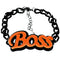 Orange Boss Letter Link Chain Bracelet