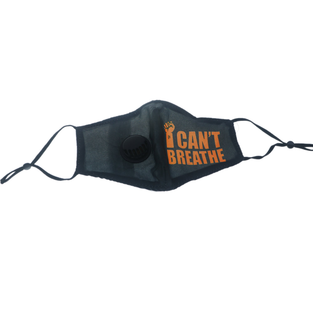 Orange I Can't Breath Filter Pocket Face Mask