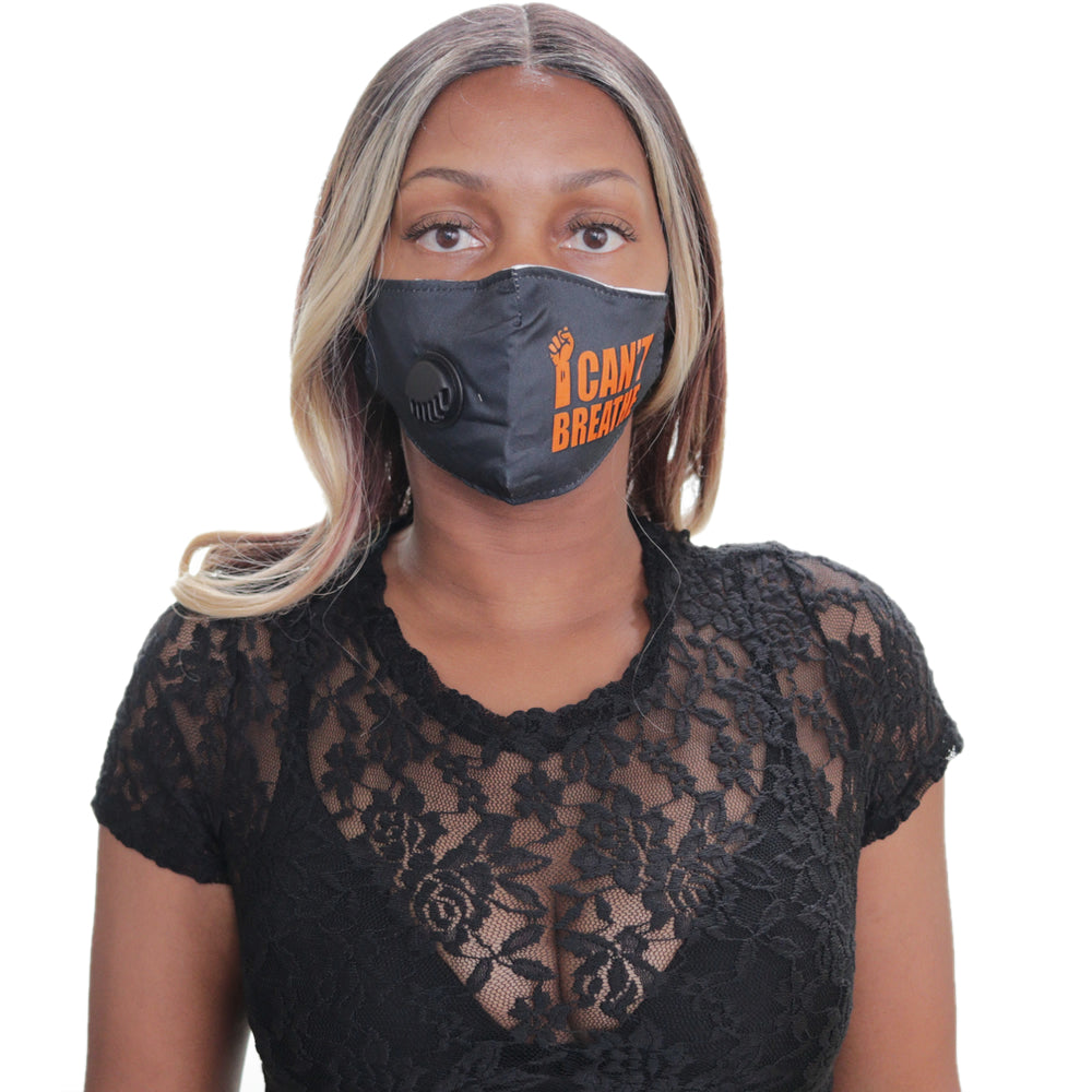 Orange I can't Breath Face Mask