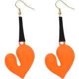 Orange Bubble Heart Earrings