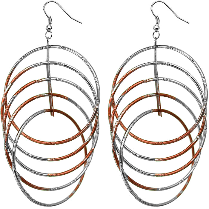 Orange Intertwined Hoop Earrings