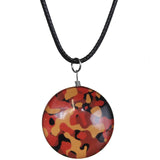 Orange Camo Murano Glass Cord Necklace