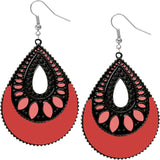 Orange Coral Triple Hoop Gemstone Earrings