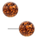 Orange Cracked Pattern Post Earrings