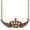 Orange Crown Double Wing Chain Necklace