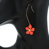 Orange Dainty Flower Earrings