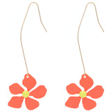 Orange Dainty Flower Earrings