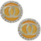 Orange Double Circle Rhinestone Post Earrings
