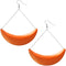 Orange Drop Chain Metal Crescent Earrings