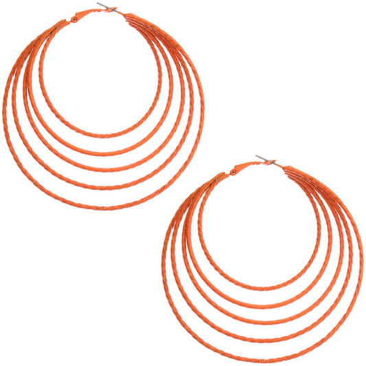 Orange Big Hoop Earrings