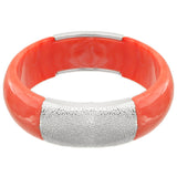 Coral Orange Frosted Resin Bangle Bracelet