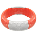 Coral Orange Frosted Resin Bangle Bracelet