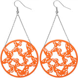 Orange Gigantic Butterfly Chain Earrings