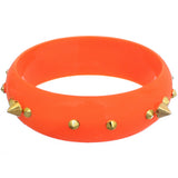 Orange Pointy Spike Round Bangle Bracelet