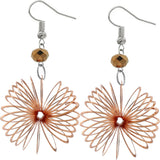 Metallic Orange Bead Coil Slinky Dangle Earrings