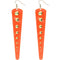 Orange Inverted Studded Triangle Dangle Earrings