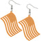 Orange Large American Flag Wooden Earrings