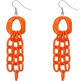 Orange Link Acrylic Dangle Earrings