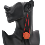 Orange Mesh Ball Chain Earrings