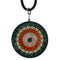 Green Orange Kaleidoscope Nylon Charm Necklace