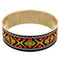 Orange Multicolor Boho Knit Bangle Bracelet