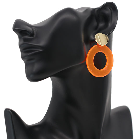 Orange Translucent Resin Earrings