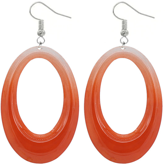 Orange Ombre Oval Earrings