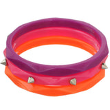 Pink Orange Multicolor Spike Stacked Bracelets