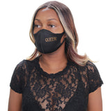 Orange Queen Rhinestone Face Mask
