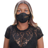 Orange Queen Rhinestone Face Mask