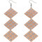 Orange Rhinestone Long Mesh Flat Earrings