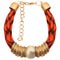 Orange Black Ringlet Cord Bracelet