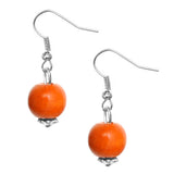 Orange Wooden Sequin Spike Necklace Set