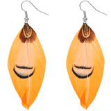 Orange Faux Feather Earrings