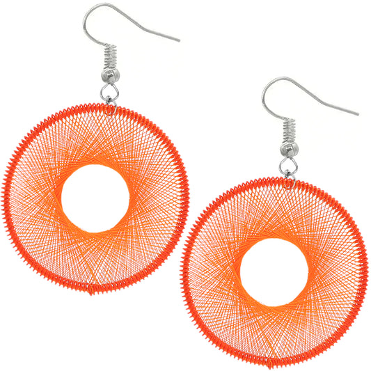 Orange Woven Thread Earrings