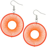 Orange Woven Thread Earrings