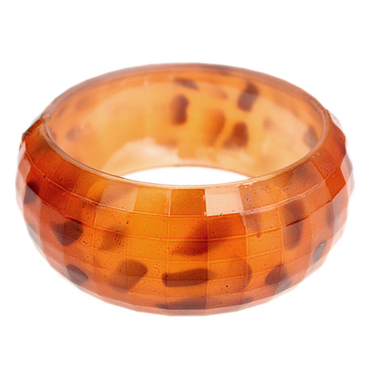 Orange Spotted Cheetah Hinged Bracelet
