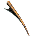 Orange Two Tone Striped Long Hair Clip