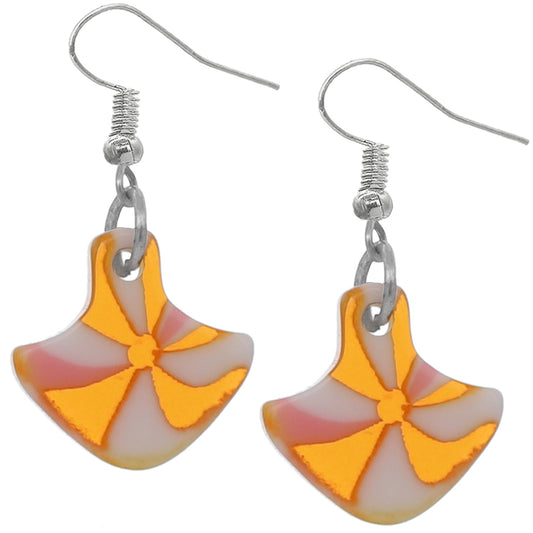 Orange Swirl Candy Dangle Mini Earrings